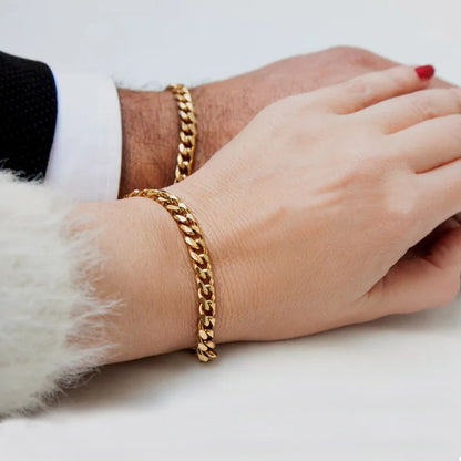 Curb Cuban Link Chain Bracelet for Men Women Couples Stainless Steel Wristbands 3Mm to 11Mm to Boyfreind Husbands